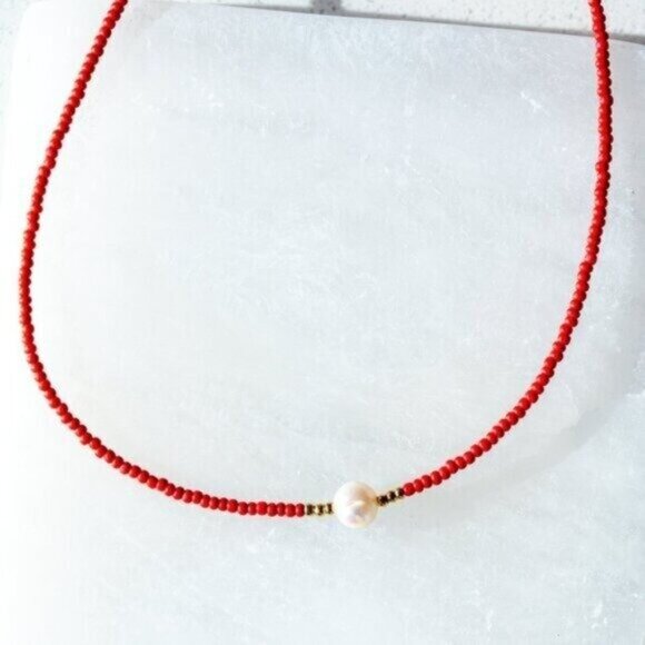 You Pick Color beaded Necklace freshwater Pearl Choker Perfect Summer Necklace - Picture 13 of 13